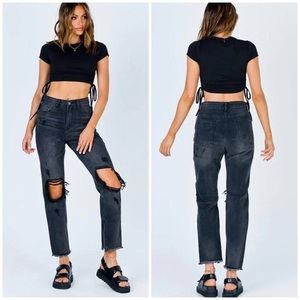 Erissa Princess Polly Black Ripped Jeans